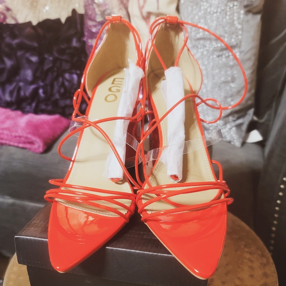 Red String Up Heels - image 1